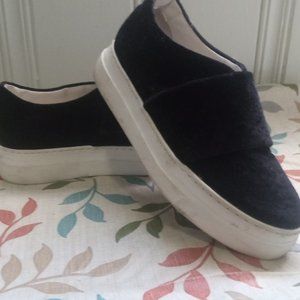Platform Suede Slip On Sneakers